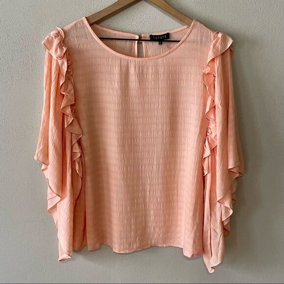 NWT 1.State Light Pink Flowy Sleeved Blouse - Size: L - Picture 1 of 8